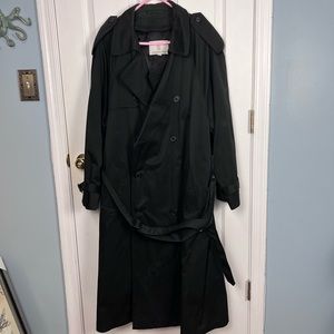 LONDON FOG Mens 40 Regular Lined Trench Coat Black